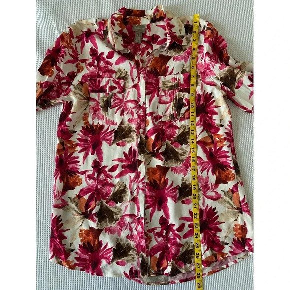 Chico’s floral Printed Blouse SIZE 0/ XS - Picture 7 of 10